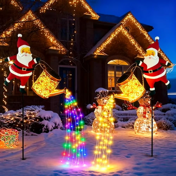 🎅🎄Solar Santa Claus Watering Can Lights