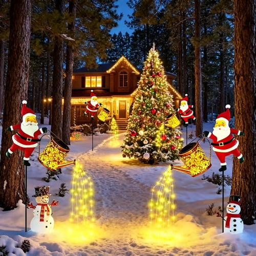 🎅🎄Solar Santa Claus Watering Can Lights